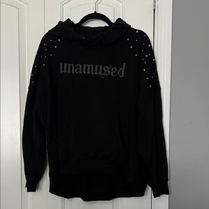 Torrid Unamused Black Hoodie with Studded Sleeves